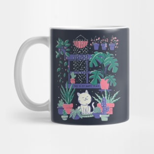 Happy Place - Cute Flowers Cat Gift Mug